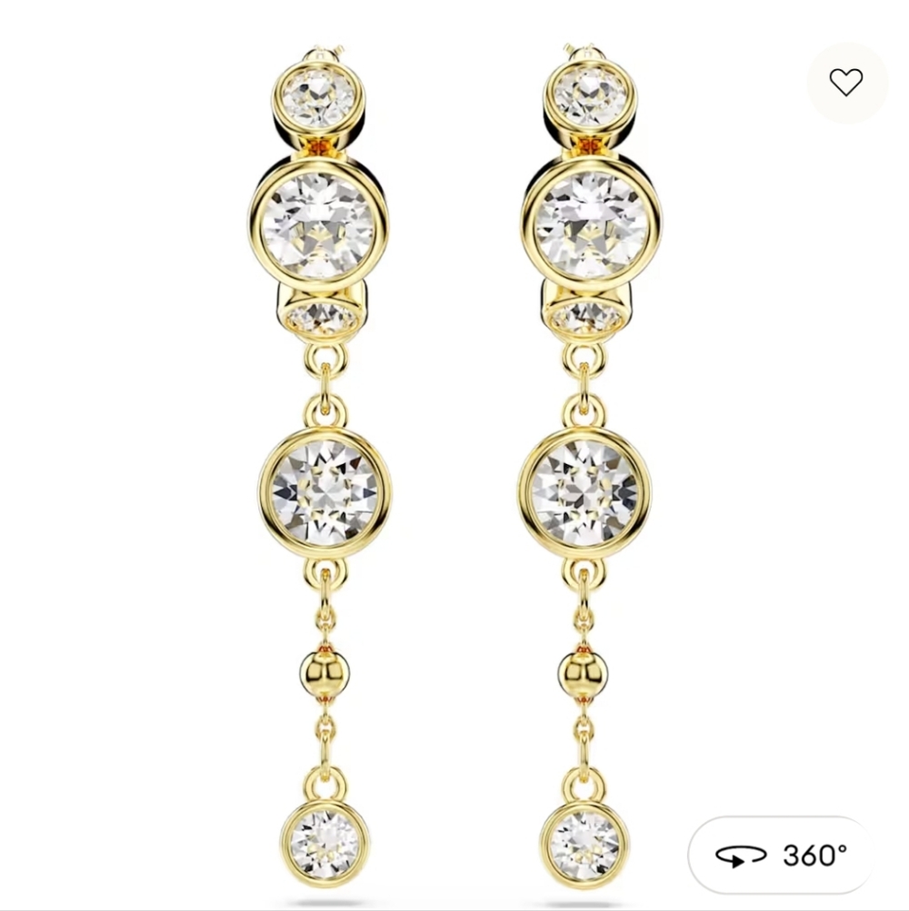 Swarovski Gold and Silver Crystal Earrings - Picture 2 of 6